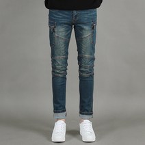 디와이진 카고지퍼 라인 데님팬츠 ME055