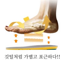 [지니몰] 충격흡수 메모리폼 기능성깔창 남성용255mm~275mm 1+1, 1개