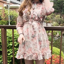 리피니피 짐머만 플라워 프릴 레이스 하객 원피스