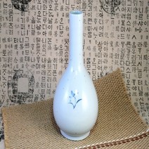 단고재 난초문 고백자 호리병 (800ml) / 막걸리병 주병 꽃병 동동주병, 1개