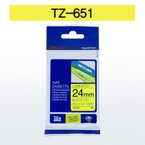 브라더 라벨테이프TZ테잎 TZ-151, TZ-651(노랑/검정), 24m