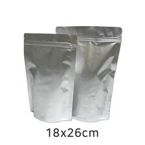 은박 지퍼스탠드 봉투 100매(18x26cm)커피봉투 원두포장 소분포장 육수팩 국물팩 분말포장 찌개팩 지퍼백 견과류포장 건과일포장, 100매