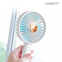 와이즈핏 휴대용 핸디 미니 선풍기 손거울, 스카이블루, 와이즈핏 핸디선풍기