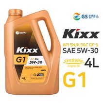 Kixx G1 5W-30 4L 가솔린 엔진오일, 1개, 5w30