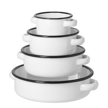 [화이트 법랑 양수볼 14cm]/예쁜접시/심플/앤틱/느낌/빈티지/그릇/모던/깔끔/, 1개