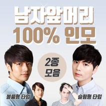투애니위그 앞머리가발 남자가발 부분가발 티안나는 인모가발 2종 앞머리, 볼륨형 앞머리가발 자연검정, 1개