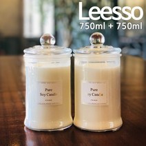 리쏘 대용량 1+1 천연소이캔들(최대200시간), 블랙베리&베이+피치, 2Ea