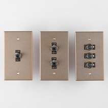 VONO 빈티지 알루미늄 토글스위치 3종 (골드), 2구