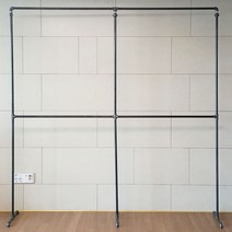 튼튼한 파이프행거 2층2단 옷가게옷걸이 DIY 행거, 02.파이프행거 2층2단(흑관)-2200x2000