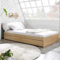 파란들 패트릭 수납형침대(S)+본넬양면매트리스 ch, 오크