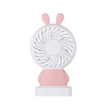 씨티라이프 레인보우 LED USB 휴대용 미니 선풍기, ZW-2802, 핑크(래빗)