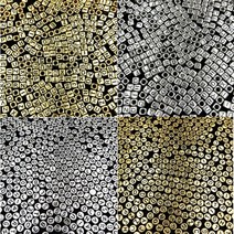 5000 알파벳 금속비즈 원형비즈 사각비즈 금색 은색, 원형은색(7mm)