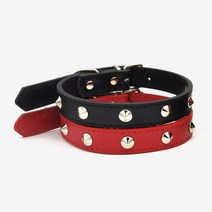 강아지목줄 소형견 중형견 대형견 진돗개 애견 개 시바견 가죽 찡 목줄, 블랙