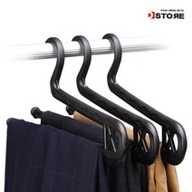 디스토어 프리미엄 논슬립 바지걸이, 블랙핑크, 10개