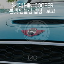 3세대 미니쿠퍼 엠블럼 랩핑 로고 스티커 F55 F56 F57 스킨 튜닝 데칼, 레이싱그린