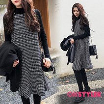 온스타일러 크로스 레이어드 모직원피스 하객원피스