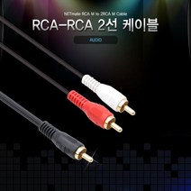 RCA 1선 2선 AV 케이블 1RCA to 2RCA RCA젠더 JNHKR, 1RCA(수)_2RCA(수)_3M