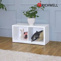 리치웰 하이그로시 화인 1단 2칸 책장, 화이트