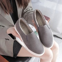 국내생산 3cm 털안감 여성슬립온 여성털단화 방한화 겨울신발 쇼우