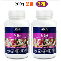 [해외]뉴질랜드 비타핏 식이유황(MSM)분말 200g, 2개