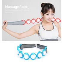 마사지로프 등 허리 어깨 목 대형 롤러 줄 마사지기, 블루, 1개