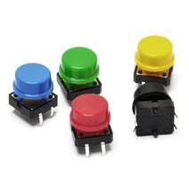 아두이노 12X12X7.3mm 택트스위치 와 버튼캡 1쌍, 1.레드