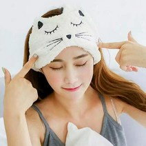 에브리띵_by블루 머리를 빠르게 말리자 드라이수건 세안밴드 세안용품 세안타올 주방 수건 키친타올 답례품, 야옹이 세안밴드(화이트), 1개