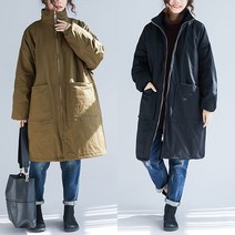 아이엠몽 여성용 오버핏 누빔 스틴 야상 점퍼