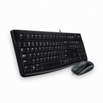 로지텍 데스크탑 유선 키보드 마우스 세트 MK120 New, 혼합 색상
