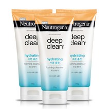 뉴트로지나 딥클린 하이드레이팅 포밍 클렌저, 175g, 3개