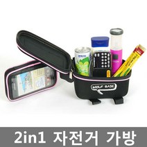 맥스 자전거 탈 때 편리한 2in1 다용도 멀티가방 자전거바구니 힙색 가방, 핑크