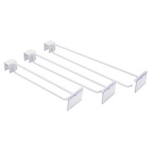 위드금창 각파이프20X30 이중후크 화이트벽선반 가격표시 부속, 화이트 400mm