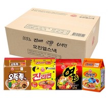 오뚜기진라면매운맛5p+오동통면5p+얼큰한맛스낵멱5p+열라면5p 1세트