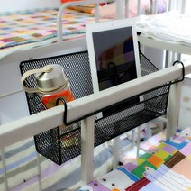 2층침대 수납바구니 철재 벙커침대 철제 병원 기숙사, 블랙, 침대형철제걸이바구니