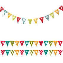 파티쇼 생일삼각가랜드(파스텔) 배너 생일파티 가랜드 홈파티, 단품