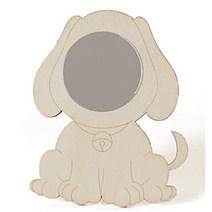 핸디몰 나무탁상.벽걸이거울 모음(거울꾸미기DIY)꽃 매화 반달 돔 강아지 둥근원거울, 강아지 탁상거울(원형)