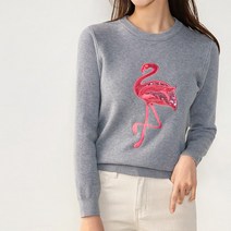 헤이올리 플라밍고 스팽글 니트 스웨터 NH155S