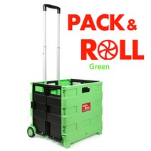 PACK&ROLL 팩앤롤 그린색 대형 접이식 핸드카트 쇼핑카트 캠핑카트 구르마, 1개