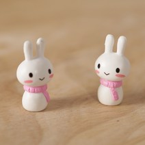 그린테라피 피규어 1개 마리모 장식 꾸미기, 목도리 토끼
