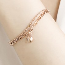 coco샵 드라마패션 두줄 메탈볼 레이어드 연예인 팔찌