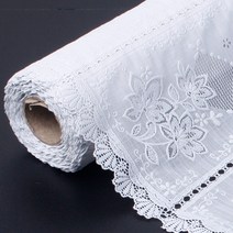 토탈하우스 MEIWA 레이스 시트 화이트 키친레이스 식탁매트 식탁커버 폭50X길이90cm, K-130-직사각플라워-화이트-MEIWA-레이스