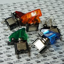 [파츠키츠] LED전투기스위치 토글 미사일 안전커버 자동차 튜닝 DIY, 그린