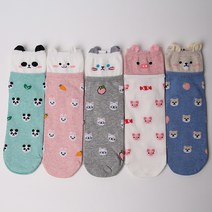 노마코 당일발송 여성 해피애니멀 캐릭터양말 패션양말