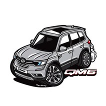 자동차 캐릭터 스티커 QM6 전용, 어반그레이