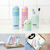하모니 펭귄 칫솔케이스 칫솔통 수저통, 민트, 1개