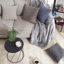 더블에스컴퍼니 1+1 심플리 쿠션세트(쿠션솜+쿠션커버), 뉴트럴그레이+멜란지블루