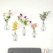 [팰릿지] [2color] 아이언프레임 벽걸이 화병 5type 조화12style, C물병(화이트)