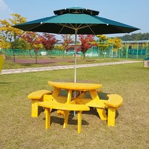 대성하우징(주) 야외테이블 방부 원형테이블 야외용 테이블 파라솔별매, 무도색