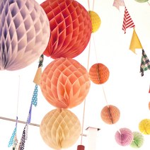 허니컴볼 (21color)-페이퍼 가랜더 수술 배너 모빌 천장 꽃볼 벽장식 데코 꾸미기 가렌드, 2.오렌지