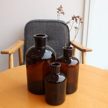 MILK 갈색 시약병 투명 인테리어 화병 꽃병, 갈색병